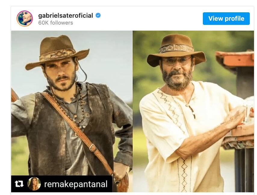 Almir Sater e filho contracenam juntos em remake da novela ‘Pantanal’