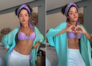 Aline Campos ostenta tanquinho sarado ao dançar funk do coraçãozinho; vídeo