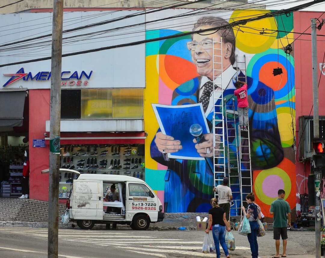 Silvio Santos ganha mural com arte em sua homenagem em Campo Limpo (SP) - Fotos: Francisco Cepeda/Press Brazil/Divulgação