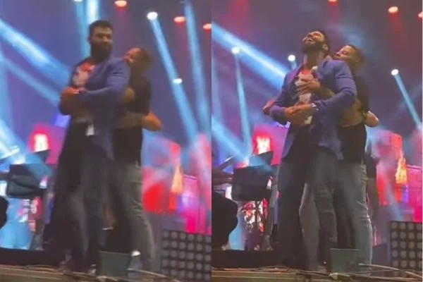 Fã invade palco, abraça Gusttavo Lima por trás e assusta cantor - Foto: Reprodução / Instagram