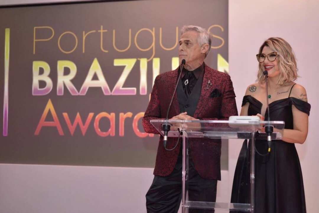 Oscar Magrini e Antonia Fontanelle na Premiação Portuguese Brazilian Awards - Crédito das Fotos: Tom Bueno / Renato Cipriano - Divulgação