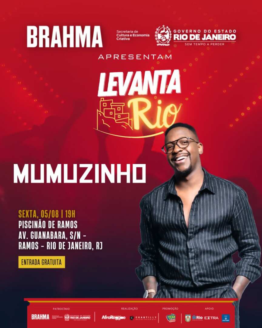 “Levanta Rio”, circuito de shows gratuitos em favelas no Brasil realizado pelo AfroReggae, leva show de Mumuzinho ao Piscinão de Ramos