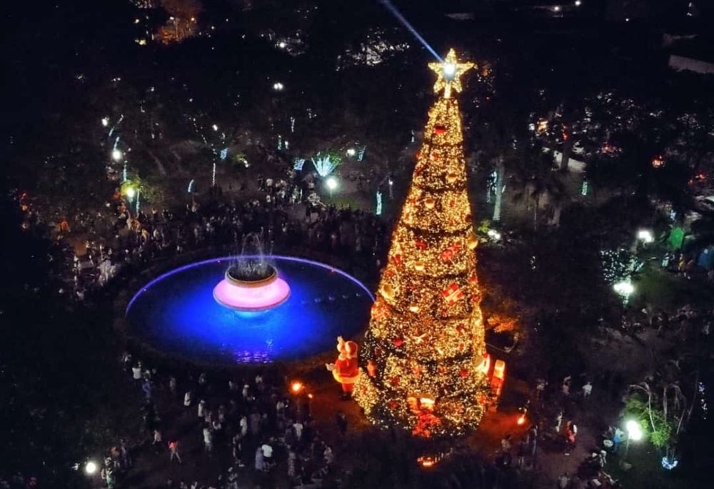 Árvore de Natal de 22 metros montada pela Guine Eventos - Foto: Kirk Daves / Divulgação