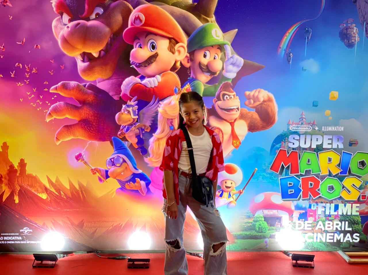 Valentina Melleu se encanta com pré-estreia de 'Super Mario Bros: O Filme', no RJ