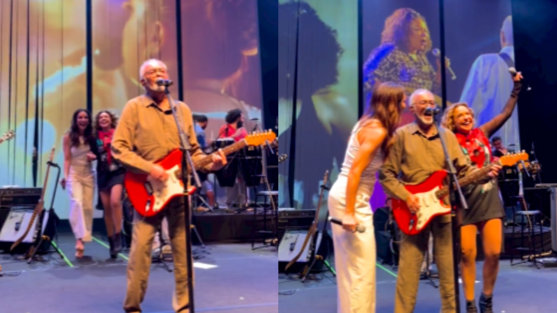 Ivete Sangalo e Daniela Mercury invadem show de Gilberto Gil na Bahia