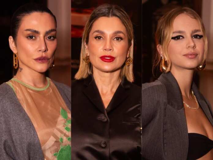 Cleo, Flávia Alessandra e mais famosos se reúnem em evento luxuoso em SP; veja looks