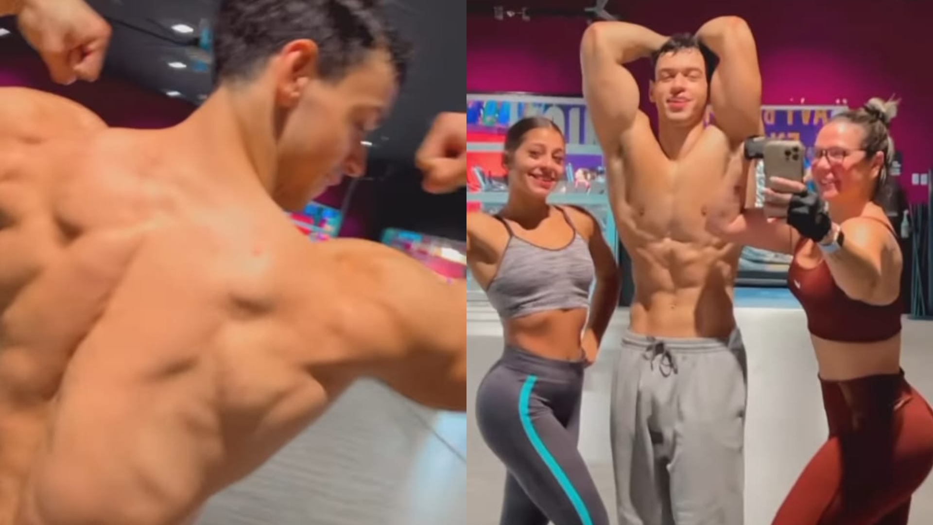 Filho de Carla Perez faz exercício com namorada no colo