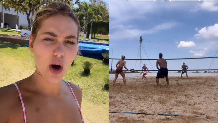 Virginia Fonseca joga beach tennis com música de Zé Felipe em volume alto após boatos de briga com vizinha