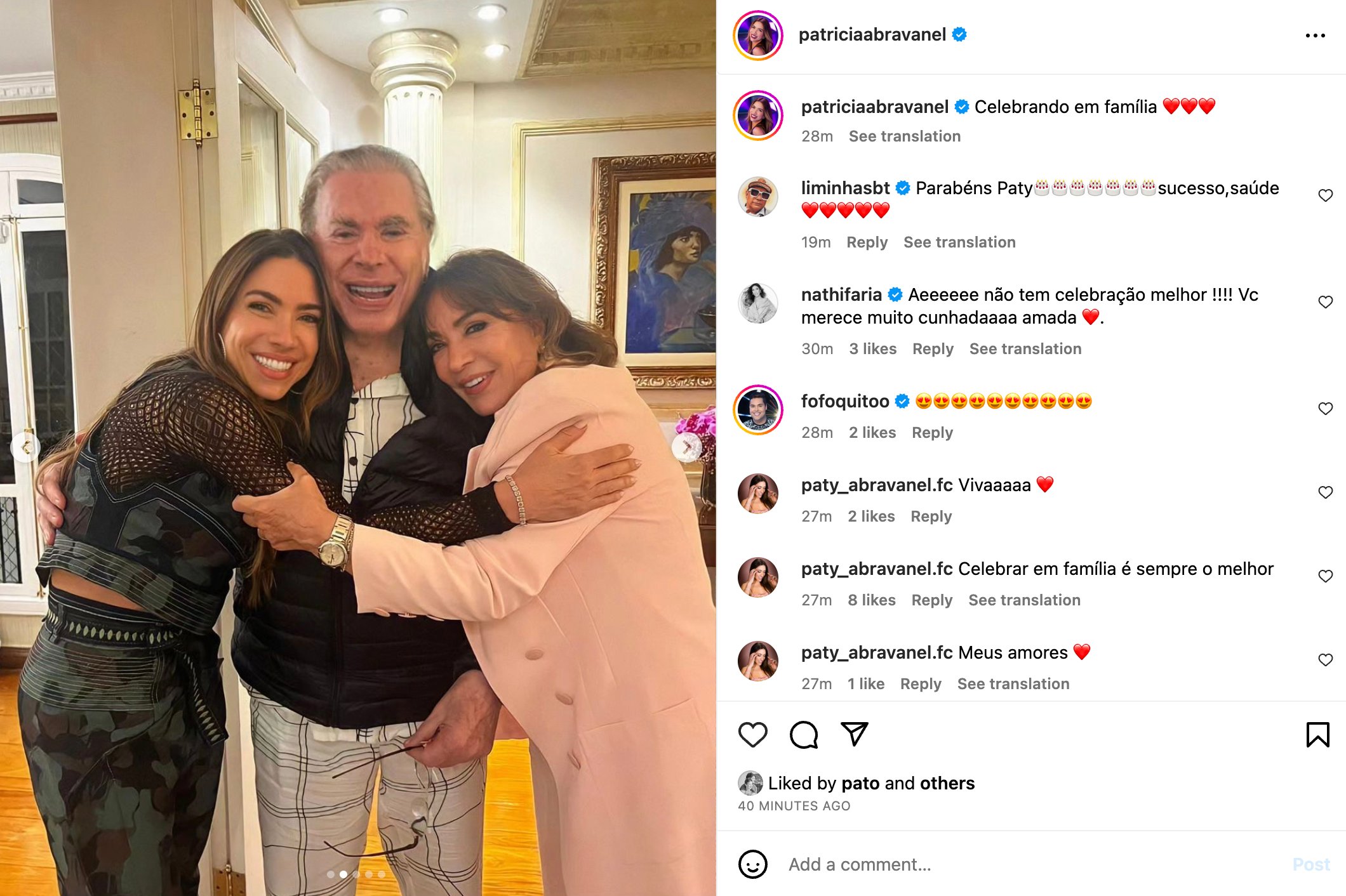 Silvio Santos reaparece em foto de família