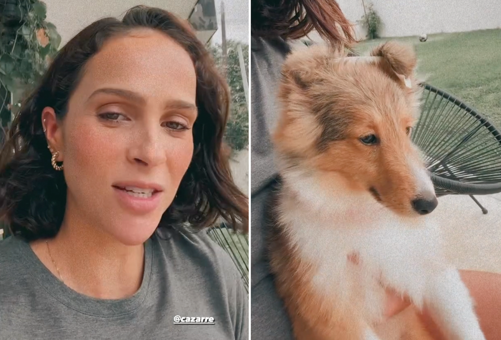 Letícia Cazarré e sua nova cachorrinha — Foto: Reprodução / Instagram