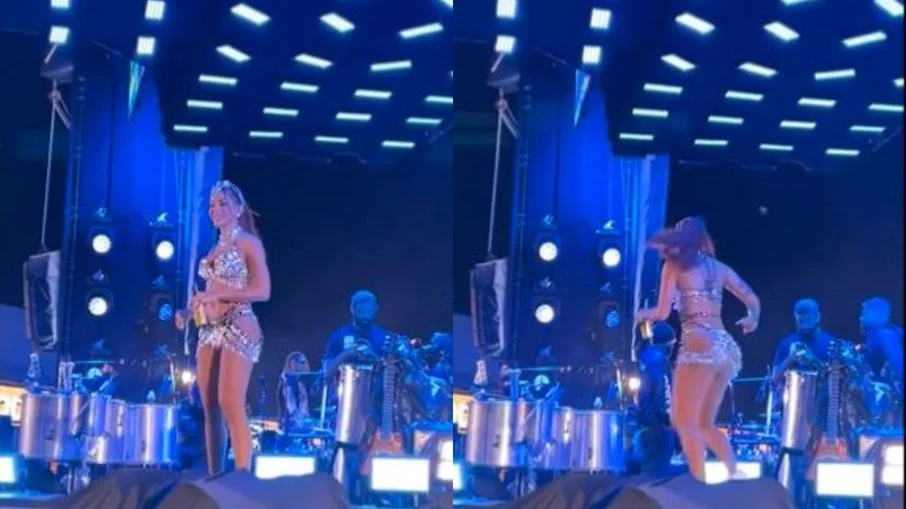Anitta foge de fã que invadiu o palco em show em São Paulo