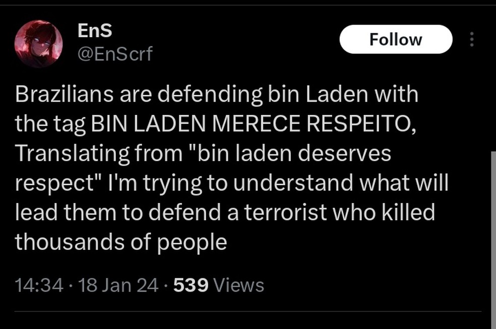 MC Bin Laden vira meme nos trending topics — Foto: X/Twitter