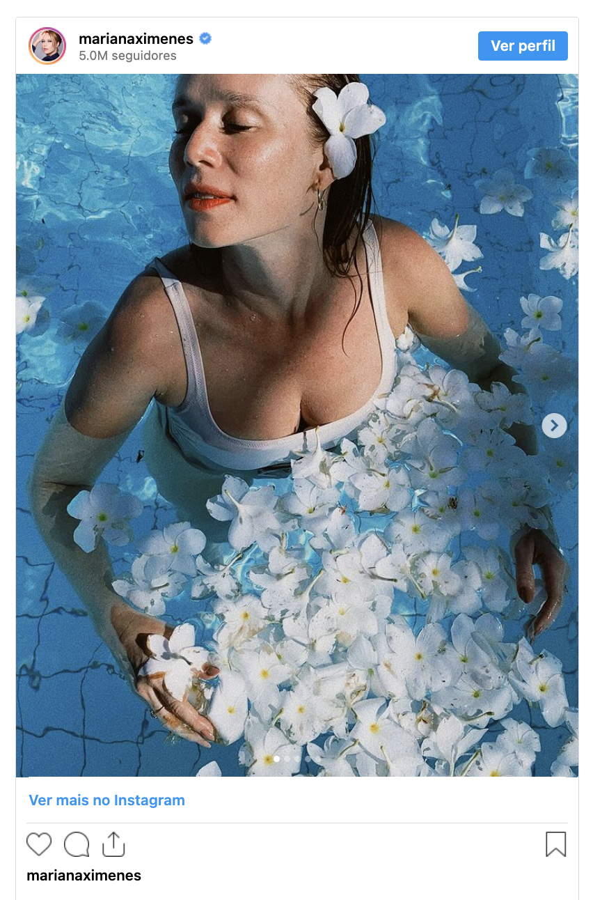 Mariana Ximenes esquenta o Instagram de biquíni branco: 'A mais linda'