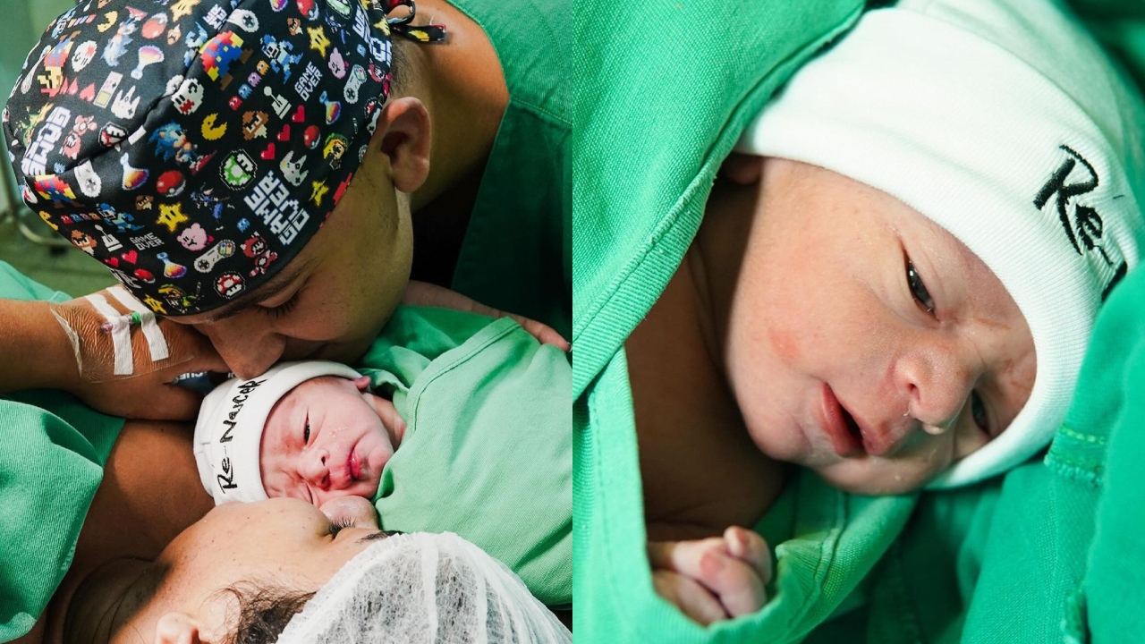 João Gomes e Ary Mirelle compartilham fotos do nascimento do filho