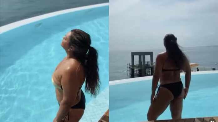 Preta Gil aproveita dia de sol e piscina no Rio de Janeiro