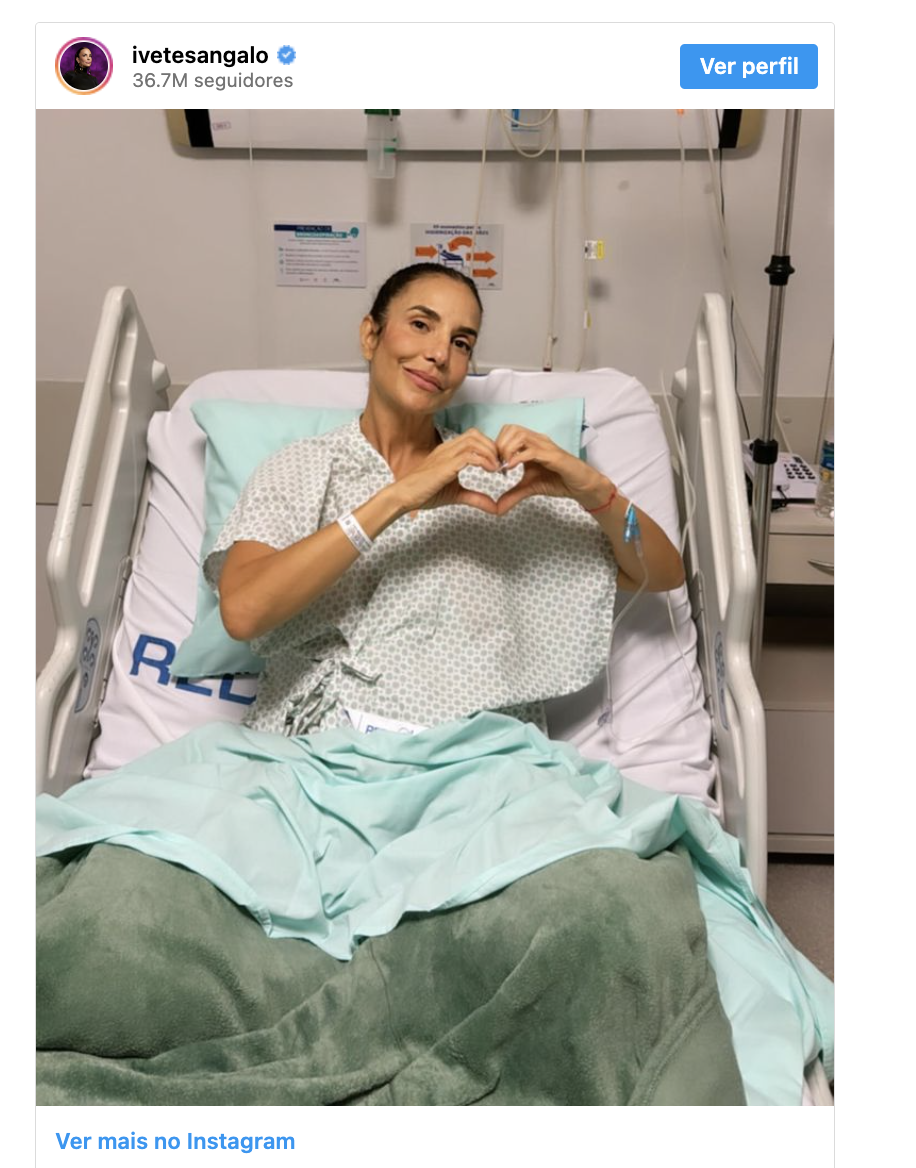 Ivete Sangalo é internada com pneumonia: 'Estou bem'