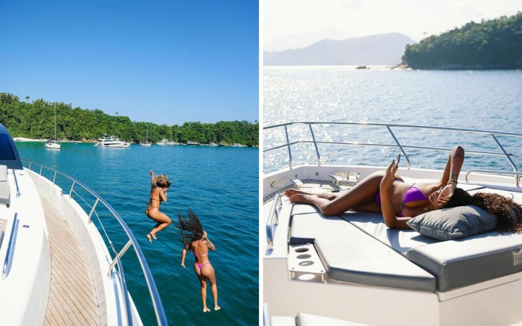 Brunna Gonçalves e Ludmilla em alto mar — Foto: Reprodução/Instagram