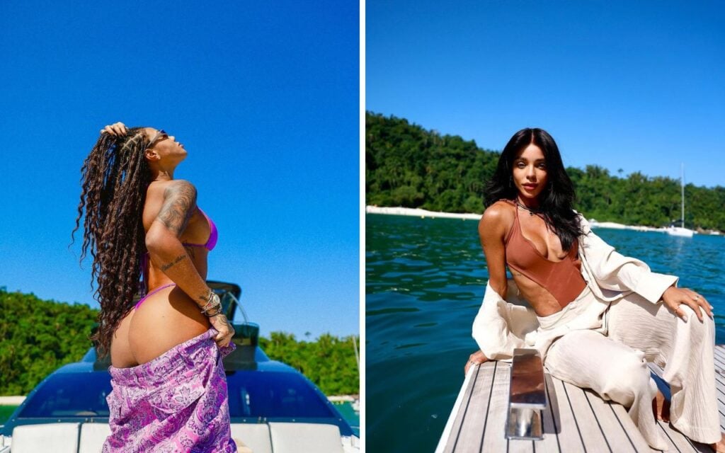 Brunna Gonçalves e Ludmilla em alto mar — Foto: Reprodução/Instagram