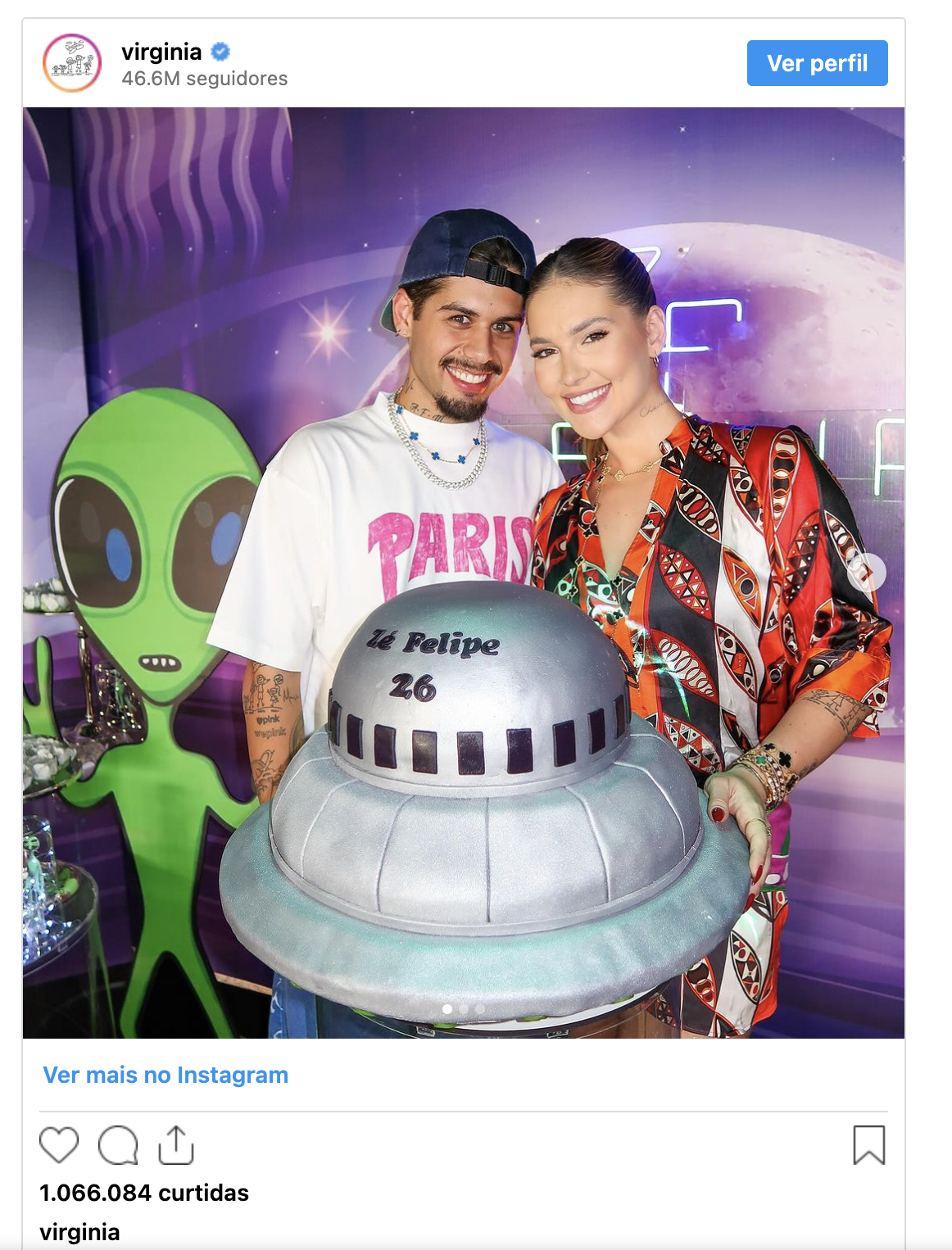 Bolo de aniversário de Zé Felipe rouba a cena em fotos da festa - Foto: Instagram