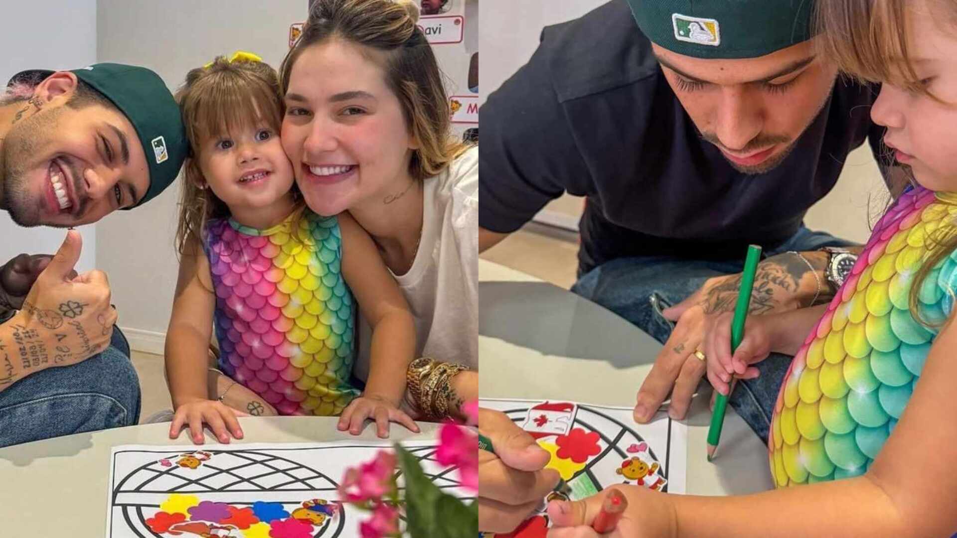 Virginia e Zé Felipe fazem 1ª atividade com a filha na escola: 'Foi lindo'