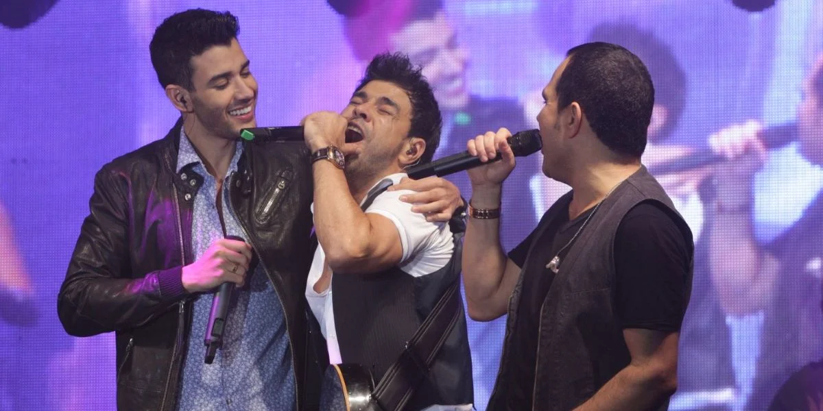 ezé Di Camargo, Luciano e Gusttavo Lima em um dos shows da dupla mais querida do Brasil (Reprodução: Internet