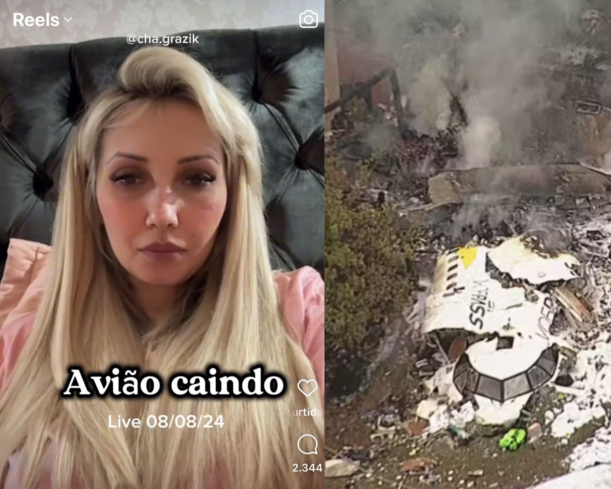 Chaline Grazik a vidente das estrelas, previu queda de avião em live no dia 08/08