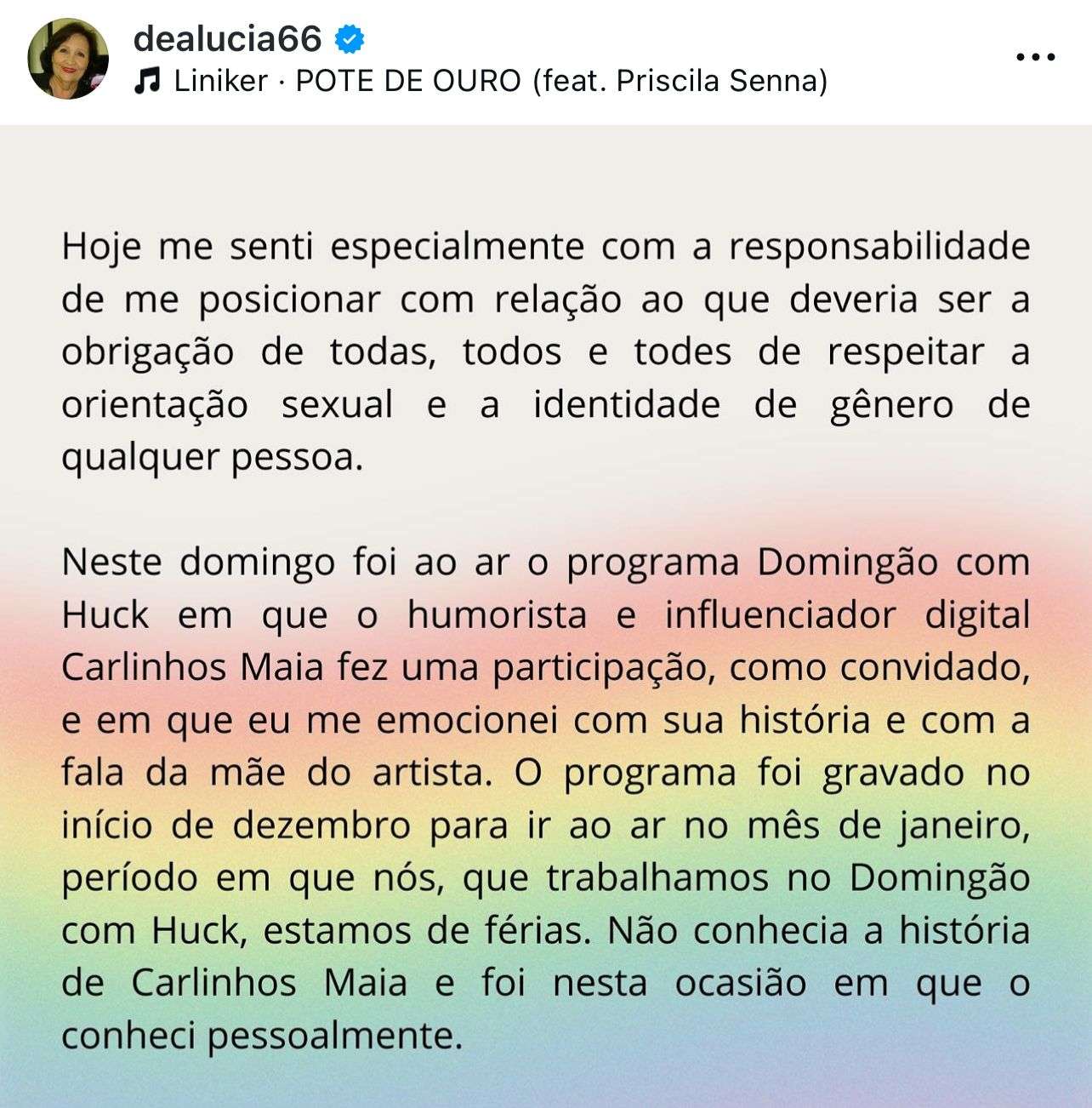 Dona Déa Lúcia se pronuncia sobre a treta de Carlinhos Maia e Liniker 12 WhatsApp Image 2025 01 19 at 18.05.02