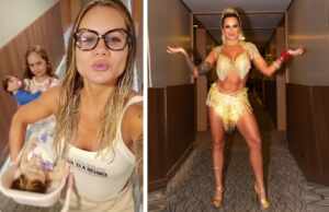 Isis Camargo, Musa do Tucuruvi, brinca de boneca na preparação para o Ensaio Técnico no Anhembi