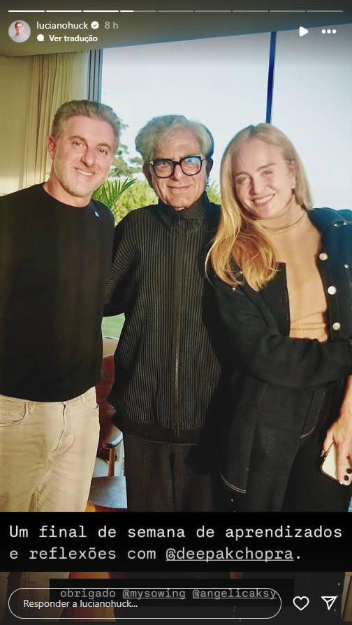 Angélica E Luciano Huck Participam De Retiro Espiritual Com Deepak Chopra 2 Angélica E Luciano Huck Participam De Retiro Espiritual Com Deepak Chopra - Reprodução: Instagram/Luciano Huck