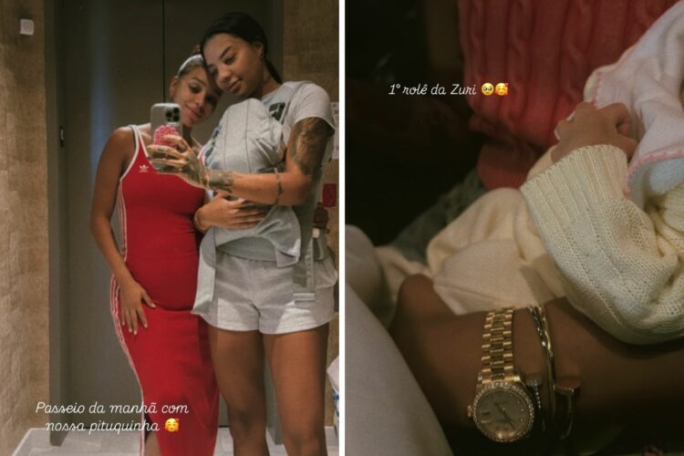 Primeiro Passeio De Zuri: Brunna Gonçalves E Ludmilla Saem Com A Filha 11 Dias Após O Nascimento 2 Ludmilla, Brunna Gonçalves E Zuri - Foto: Instagram