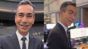 César Tralli encanta seguidores ao mostrar bastidores do Jornal Hoje e surpresa do Mais Você