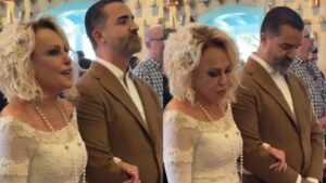 Ana Maria Braga renova votos em cerimônia religiosa na fazenda