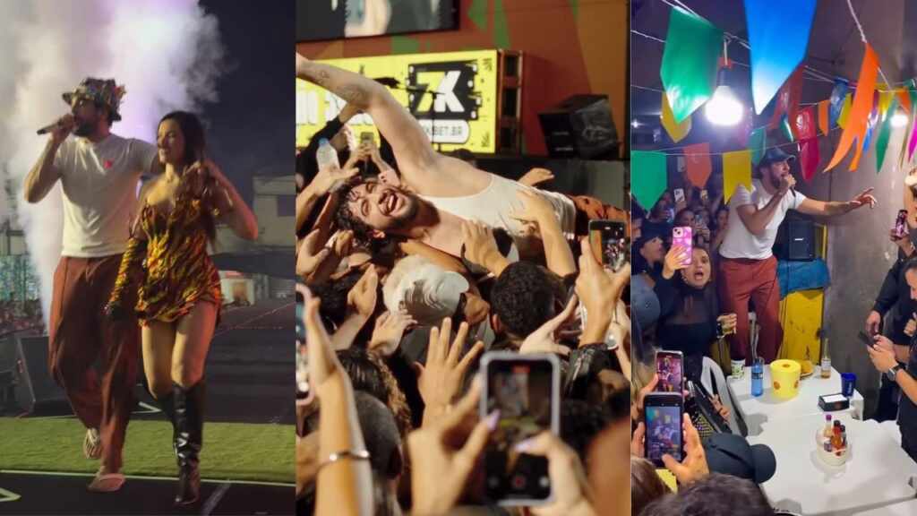 Nattan canta com Juliette, se joga na plateia e faz show extra em feira no São João de CG De chinelo, Nattan canta com Juliette, se joga na galera e faz show em feira no São João de Campina Grande