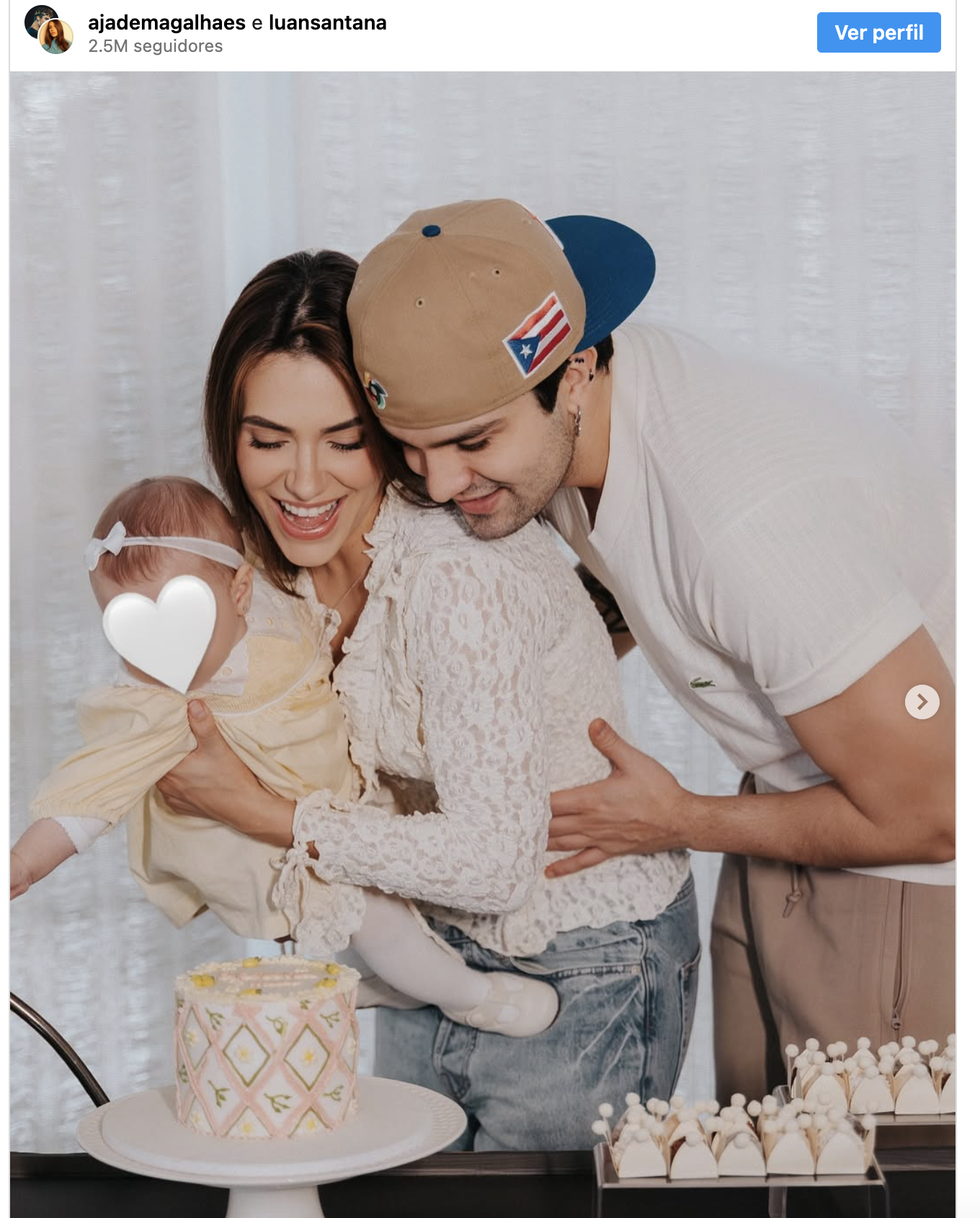 Luan Santana celebra 7 meses da filha Serena com Jade Magalhães e look fofo rouba a cena - Foto: instagram