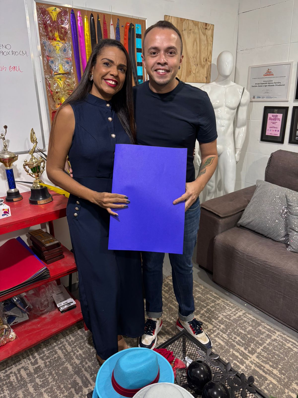 Nathalia Brito e carnavalesco Marcus Ferreira