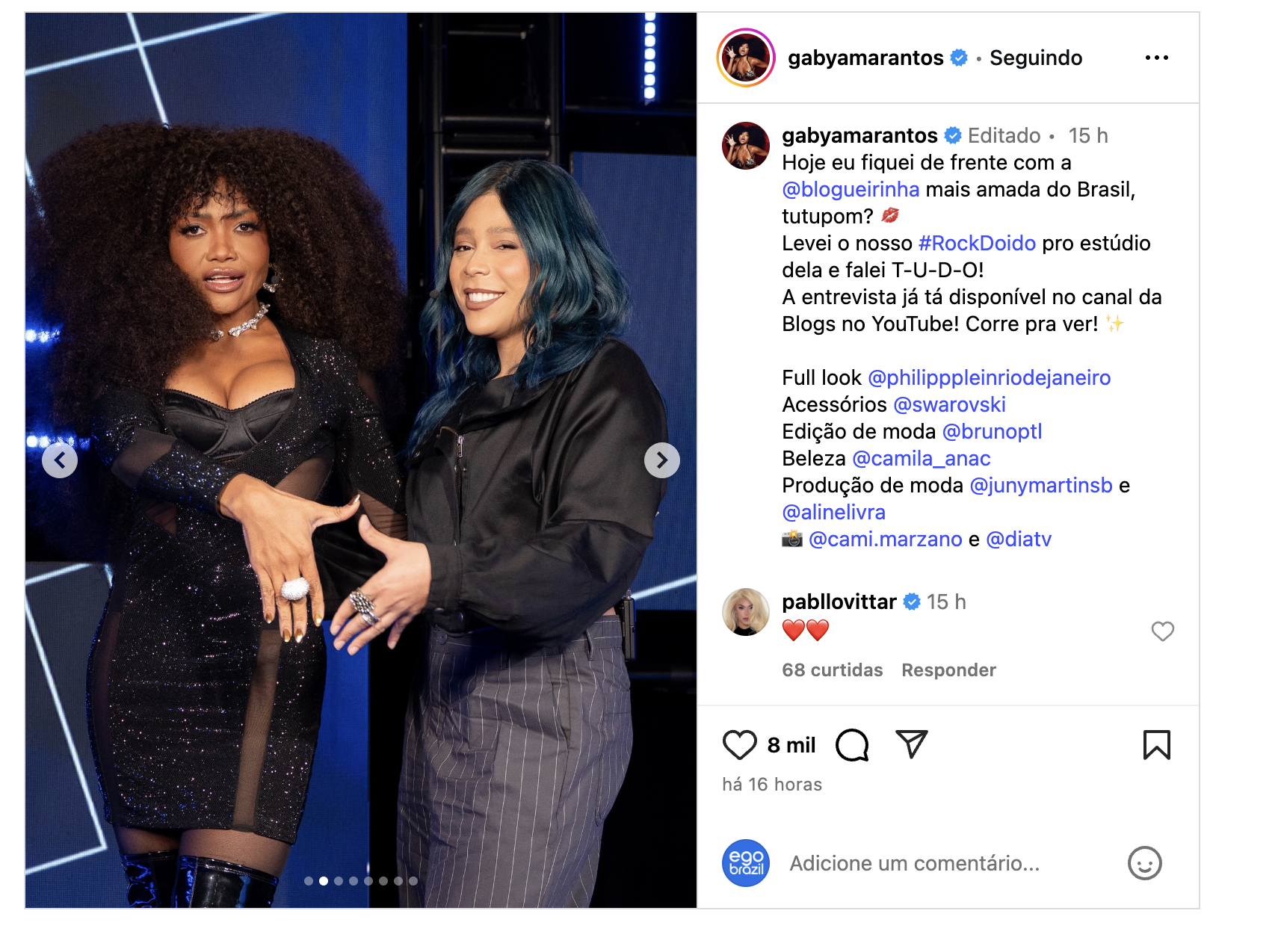 Gaby Amarantos revela que perdeu peso após retiro com “super chuca” 9 Gaby Amarantos revela que perdeu peso após retiro com “super chuca” - Foto: Instagram