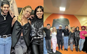 Poliana Rocha se encanta ao encontrar Zé Felipe e Ana Castela juntinhos: ‘Família’