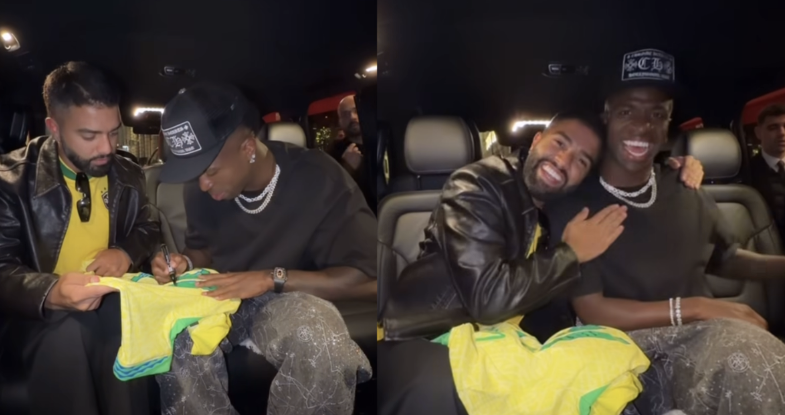 Hebert Gomes ganha camisa autografada de Vini Jr. durante viagem com Virginia Fonseca