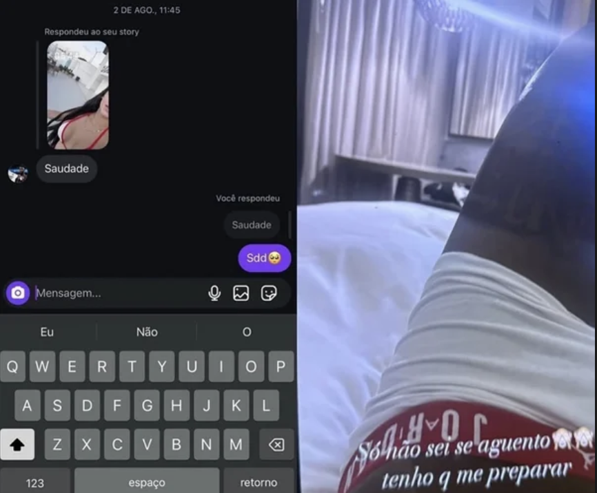 Durante suposta troca de mensagens com Bia Miranda, Vini jr. envia foto de cueca