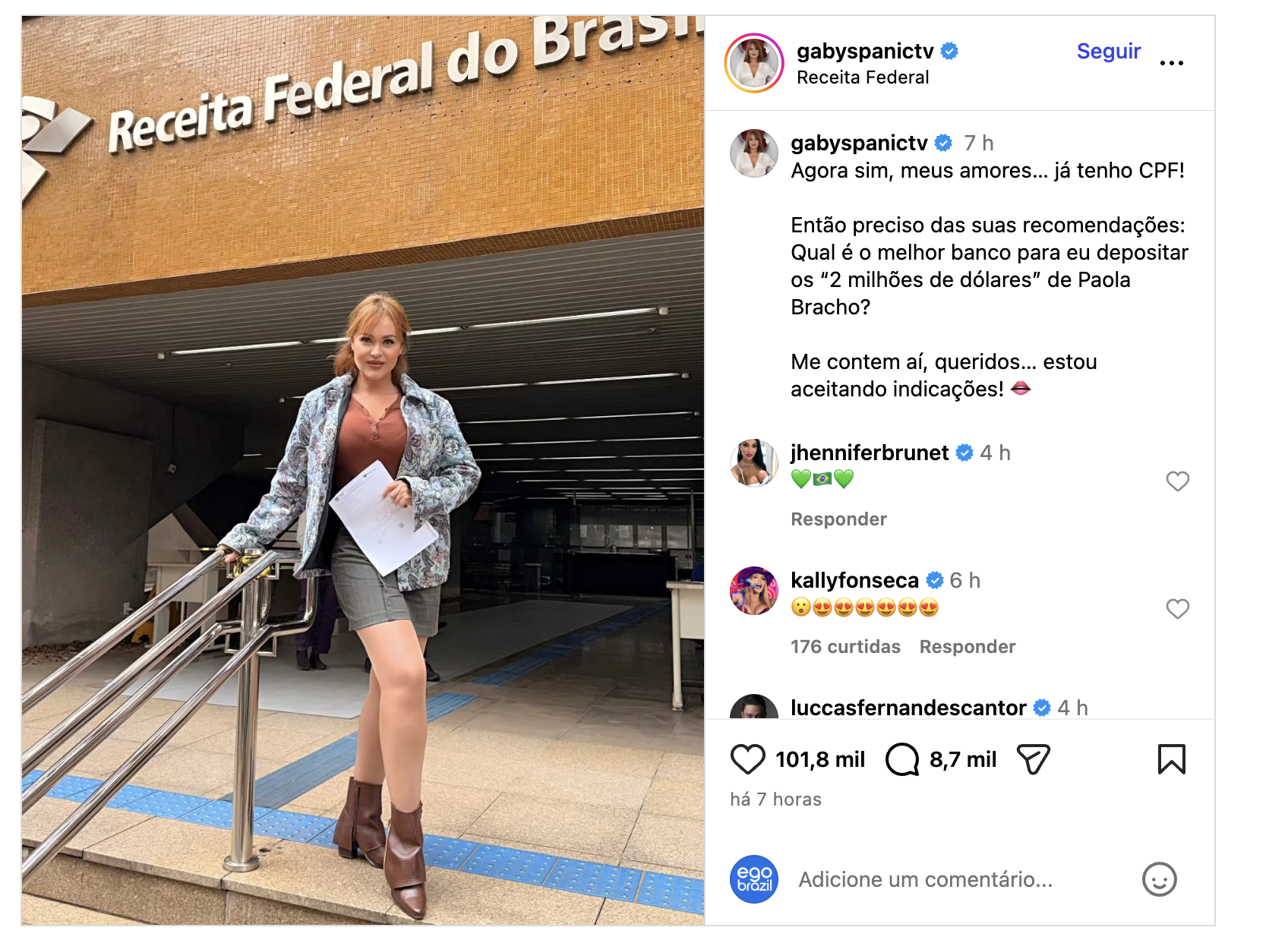 Gabriela Spanic celebra obtenção de CPF no Brasil e brinca com fortuna de Paola Bracho - Foto: Instagram