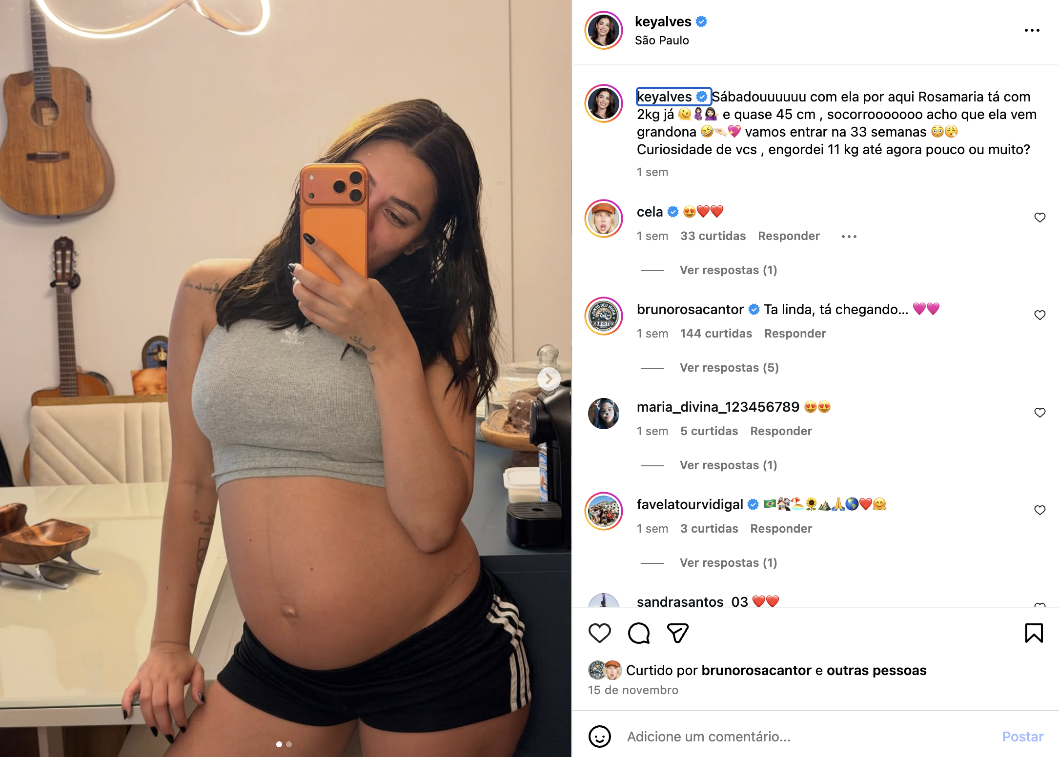 Na reta final da gravidez, Key Alves mostra novo visual - Foto: Instagram