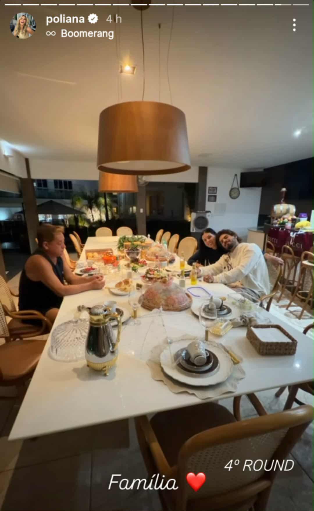 Poliana Rocha se encanta ao encontrar Zé Felipe e Ana Castela juntinhos: 'Família'