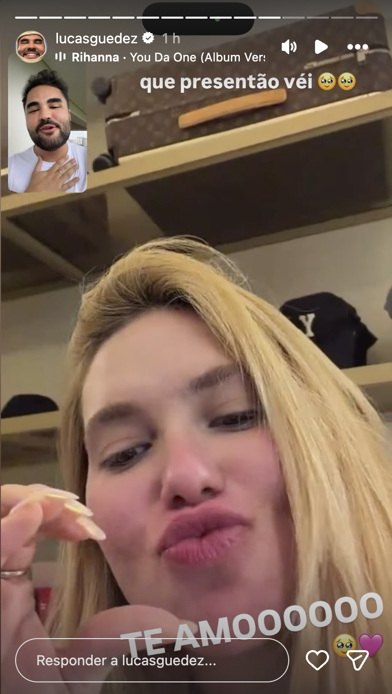 Virginia dá uma banheira de gelo para Lucas Guedez - Foto: Reprodução / Instagram