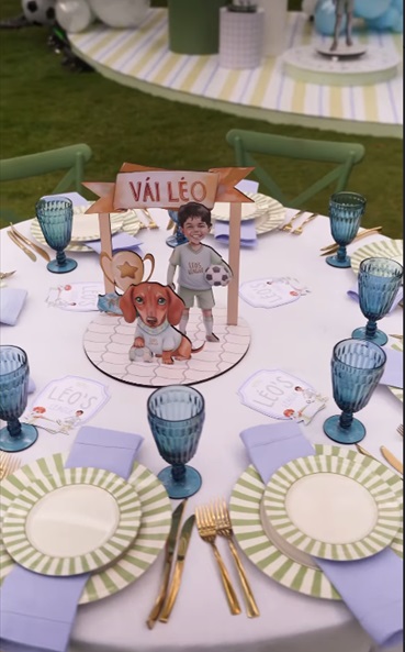 Filho de Murilo Huff e Marília Mendonça ganha festa temática com bolo especial — Foto: Reprodução/Instagram @marimarifestas 