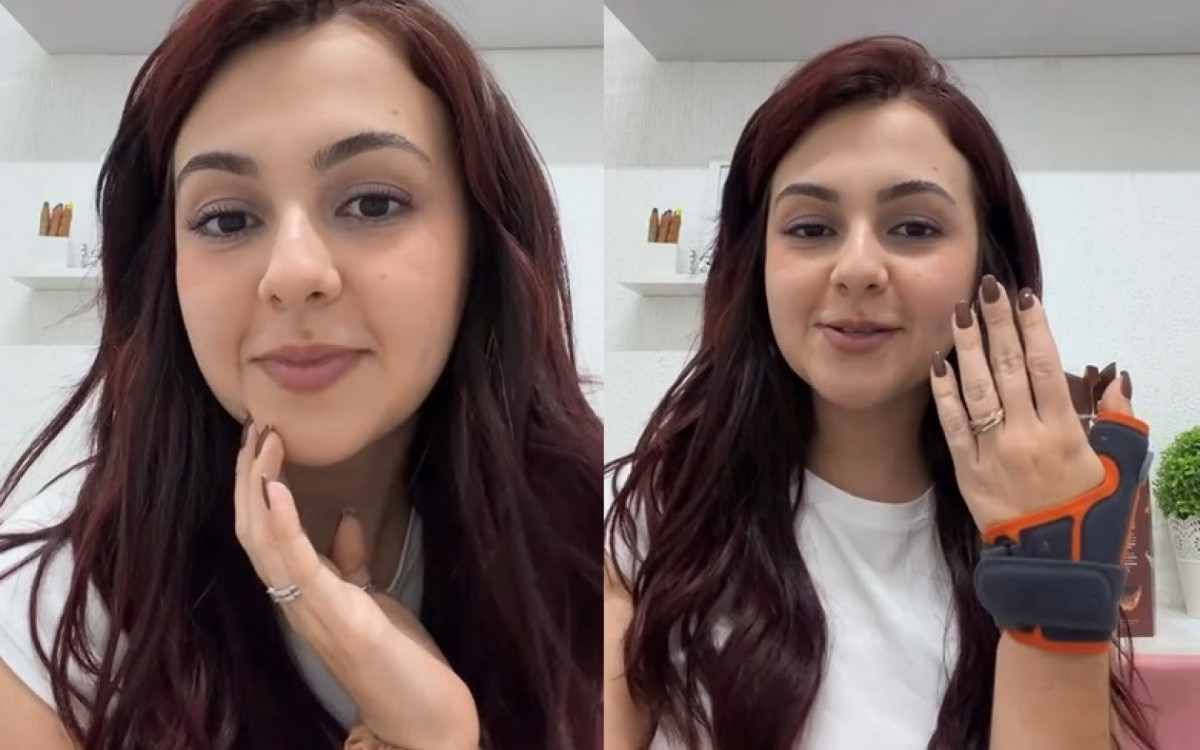 Klara Castanho revela luxação no dedo após acidente ao fechar mala e precisará usar tala por um mês