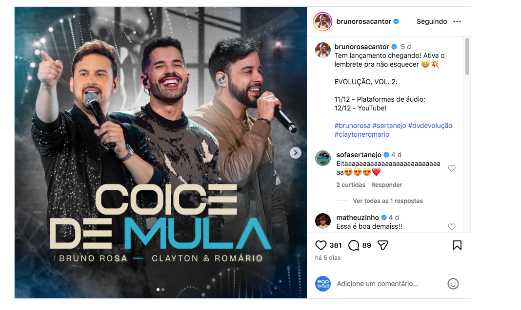 Bruno Rosa e Clayton & Romário juntos em “Coice de Mula” 5 Captura de Tela 2025 12 11 as 17.09.51