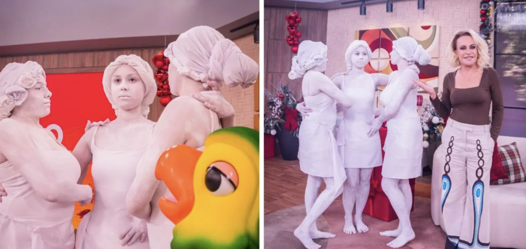 Globo aposta em ação com estátuas vivas para divulgar nova fase de Três Graças