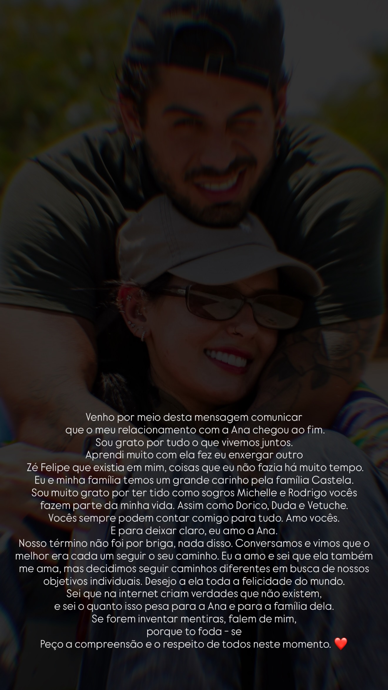 Pronunciamento Zé Felipe - Foto: Reprodução/Instagram