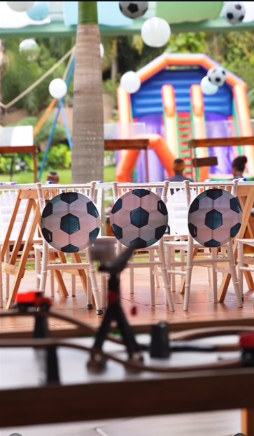 Filho de Murilo Huff e Marília Mendonça ganha festa temática com bolo especial — Foto: Reprodução/Instagram @marimarifestas 