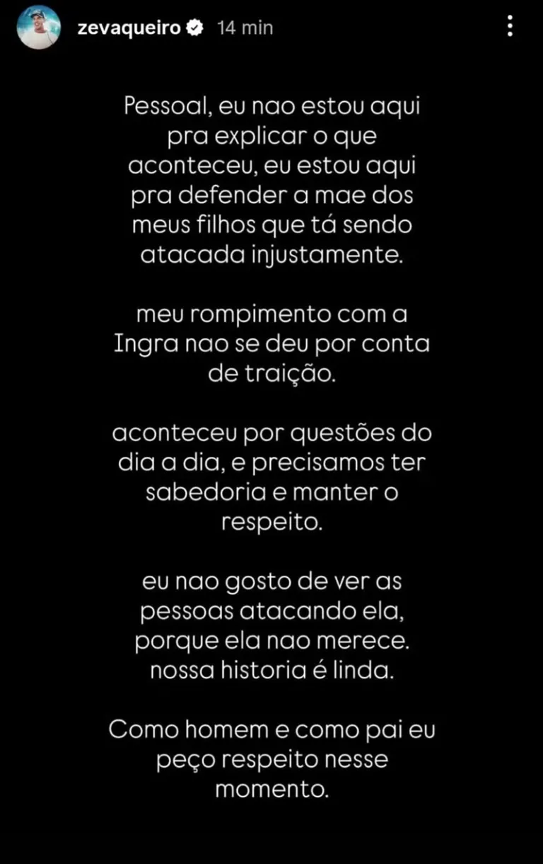 Ze Vaqueiro se manifesta e pede fim dos ataques contra
